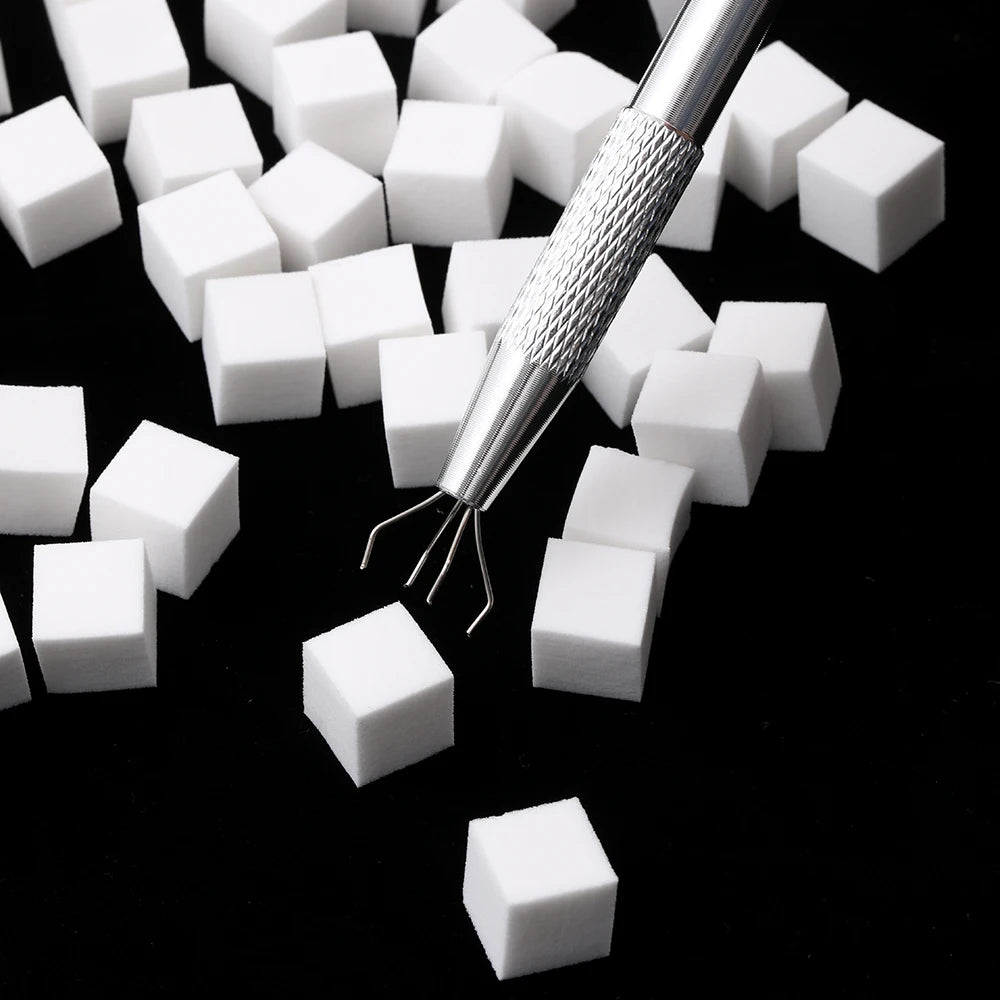 4 Claws Grabbing Pat Pat Powder Gel Pen 1cm Mini Nail Art Tools Nail Gradient Shading Buffer Blocks Sponges for Ombre