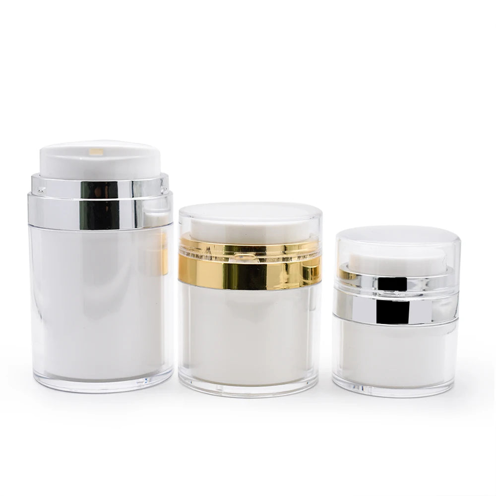 Lechan Airless Jar 15ml 30ml 50ml 100ml Cosmetic Cream Body Lotion Plastic Bottles Pump Sprayer Screen Printing Surface Handl