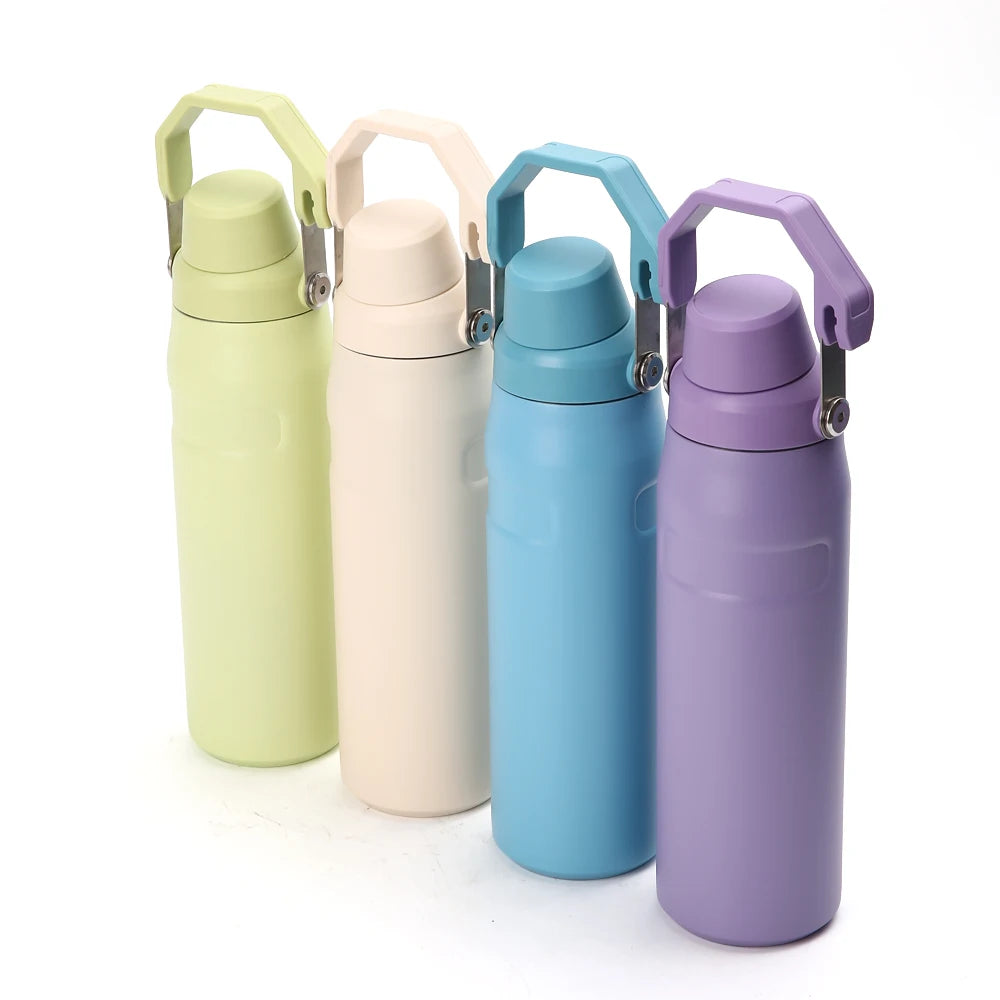 720ML 1100ML Good Quality Insulated Sports Water Bottle Vacuum Flask with Handle Lid