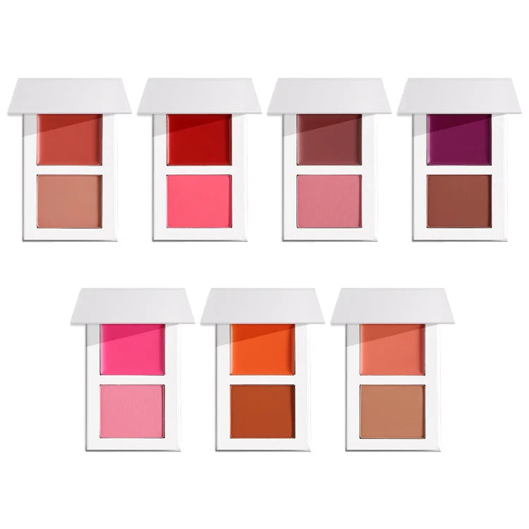 OEM&ODM Mineral Waterproof Sunscreen Long Lasting Cream Blush Palette Two-Color Face Blusher