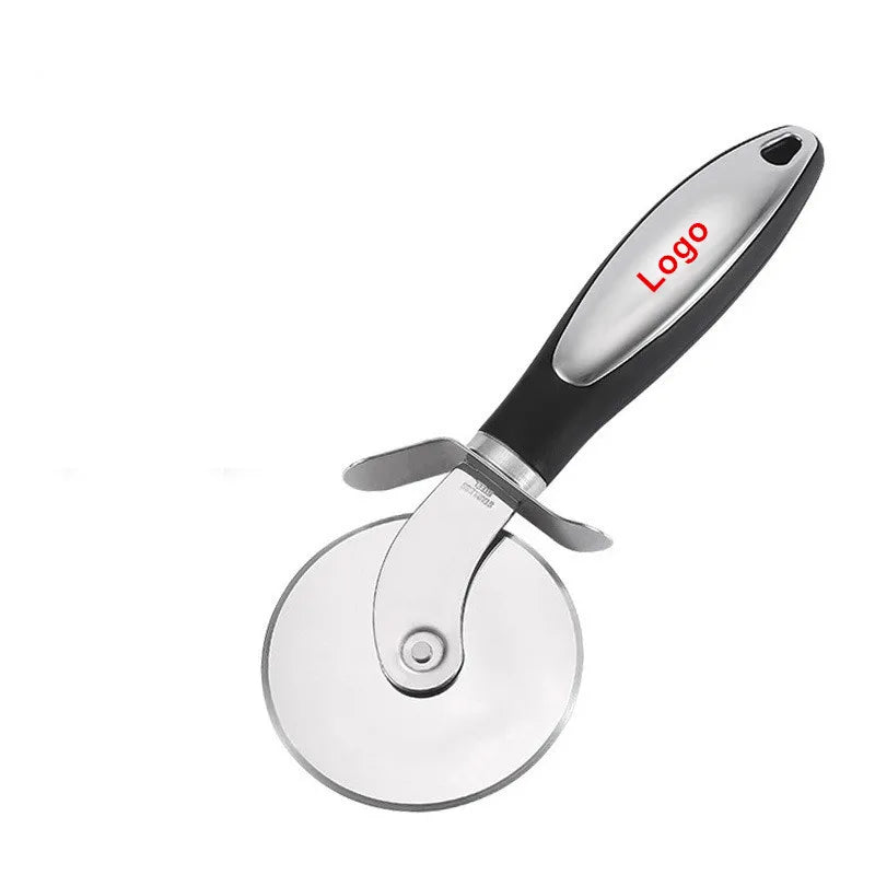 Premium Eco-Friendly Pizza Cutter Wheel Sharp Blade Stainless Steel Slicer Non-Slip Plastic Handle Finger Guard Safety Hand W