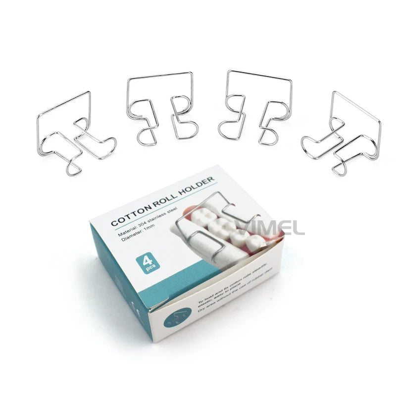 4pcs/box Dental Cotton Roll Holder Clip Stainless Steel Dental Lab Supplies Clinic Ortholsolator Tool