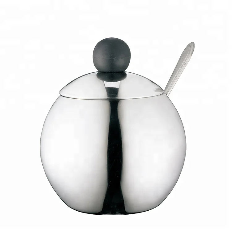 Kitchenware Salt Storage Pot Spice Jar Stain with Spoon Less Steel Sugar Pot