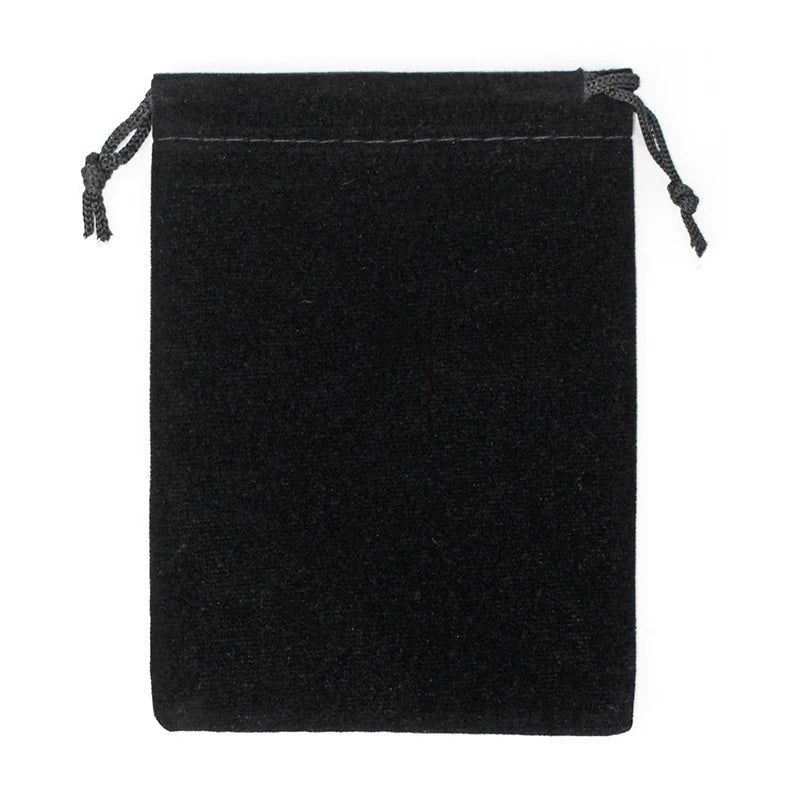 8*10cm (3.1*3.9inch) Black Custom Drawstring Bag Promotional Velvet Gift Pouch with logo