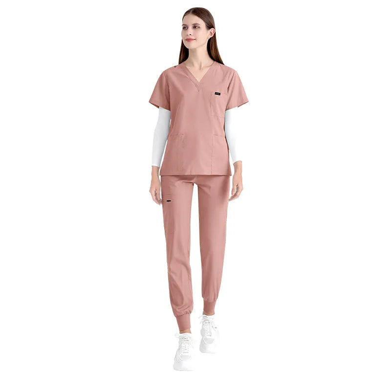 42122  Inter Suits Overall for Women Knit Sweater Suit Women 2 Pieces Clothing Sets Scrubs Medical Scrubs Uniform Nurse