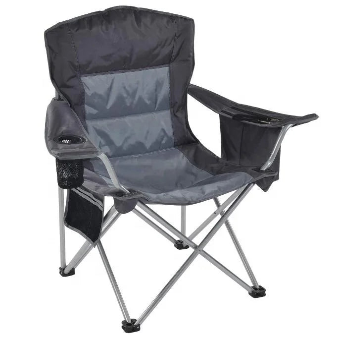 WOQI Wholesale Outdoor Portable Lightweight Easy-Carrying Metal Oxford Fabric Modern Camping Chair with Cooler Bag
