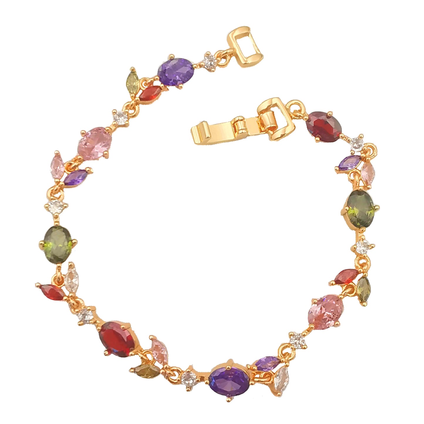 Wholesale 2026 New Fashion Design Dubai 18k Gold Plated Zircon Waterproof Jewelry Bracelet for Women Girls