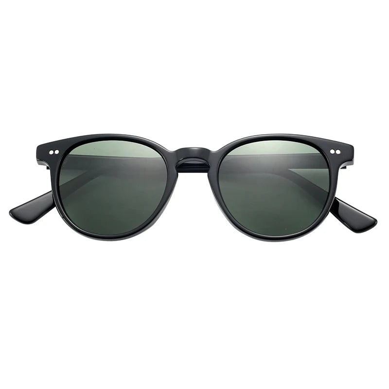 Unisex Retro Custom Round Sunglasses TAC Polarized Cellulose Acetate UV400 Protection Available in Pink Purple Brown Frames