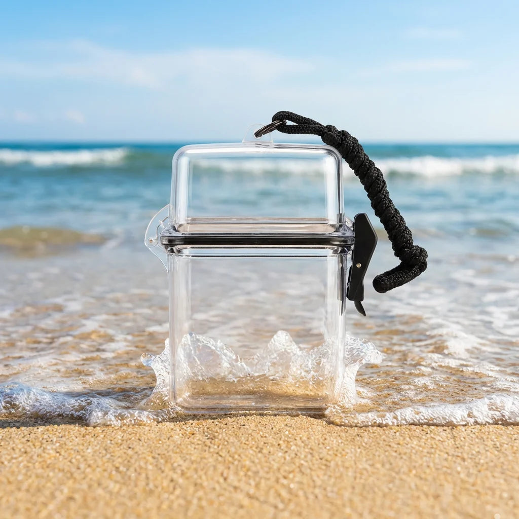 Factory Eco-Friendly Transparent Black Square PS Plastic Airtight Waterproof Beach Safe Storage Box 1-3L Capacity for Packing