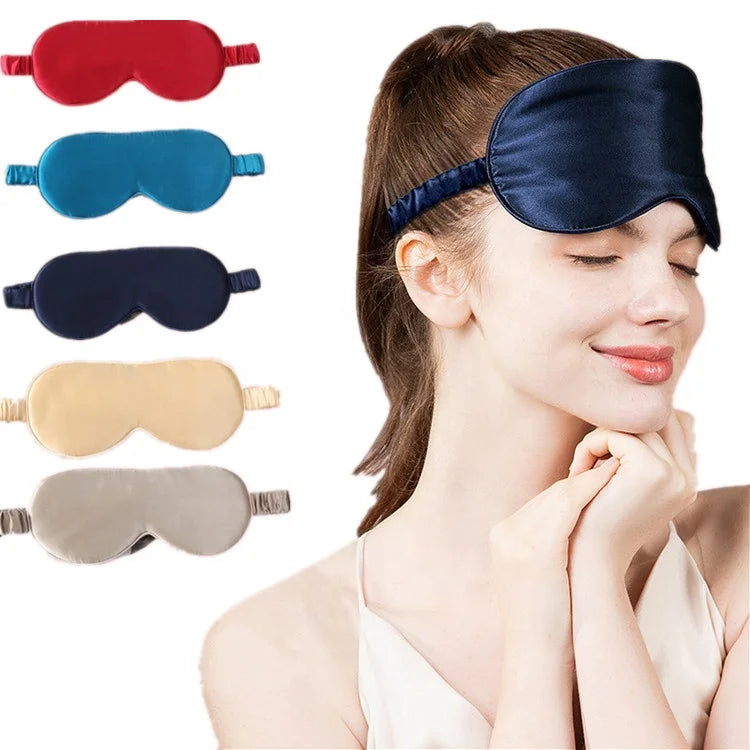 Wholesale 19 Momme 100% Mulberry Pure Silk logo Custom Trip Home Luxury Blackout Eye Masks Sleeping Eyemask Blindfold Eye Mas