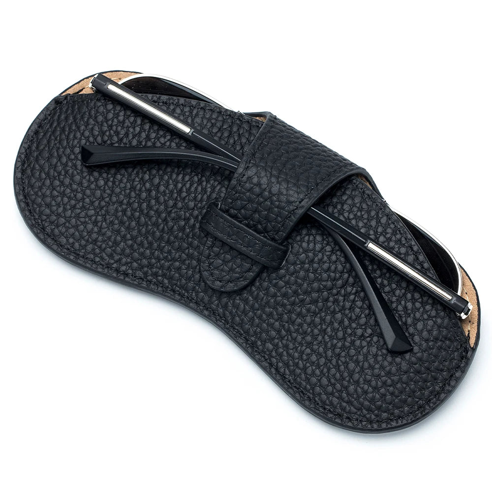 High Quality Black Leather Sunglasses Case Pouch Personalized Soft Glasses Bag Glasses Case