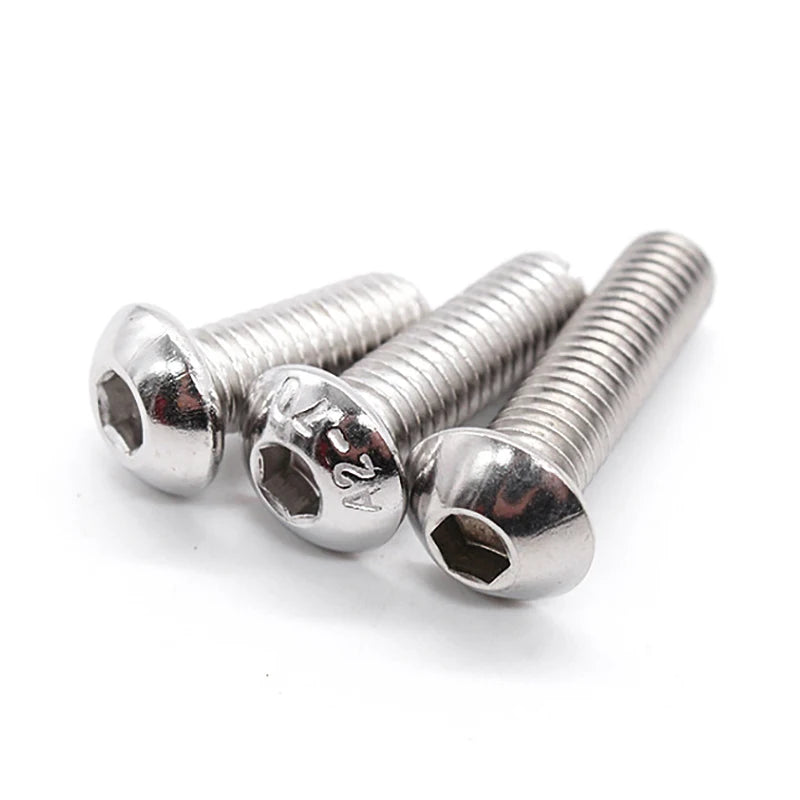 Customised Stainless Steel 304/316 Metric Button Head Screws M2-M12 Zinc/Plain Finish ISO 7380 Standard Weierjian Brand