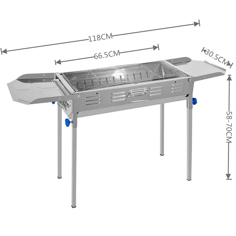 Large Thickened Stainless Steel Portable Barbecue Grill Home and Outdoor Use with Full Range of Kebabs for Home Grill Charcoa