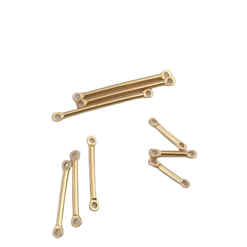 GP 14K Filled Gold Double Hole Connection Rod Gold Injection Stick DIY Earring Bracelet Necklace Connection Accessories