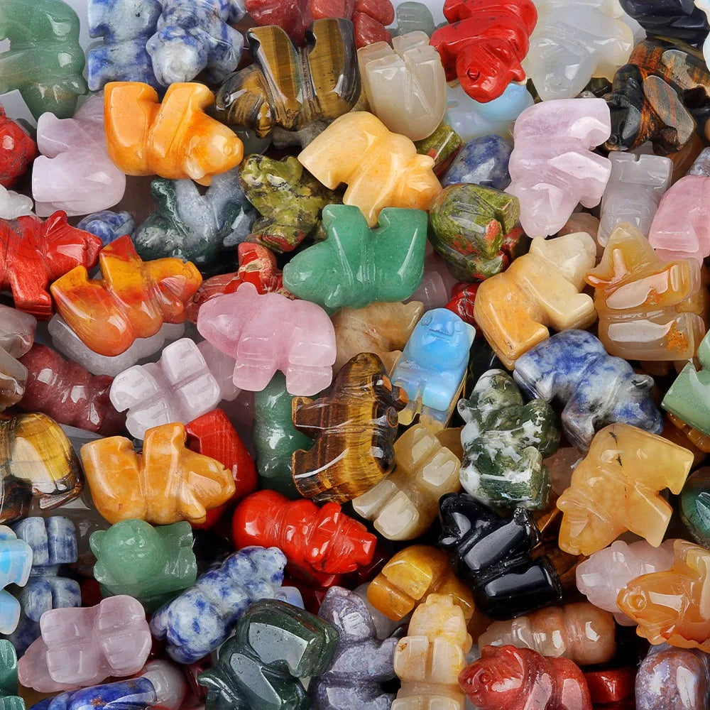 Crystal Figurines Cute Animal Statues Natural Gemstone 1inch Polar Bear Small Healing Reiki Collectible Stone Carved Polar Be
