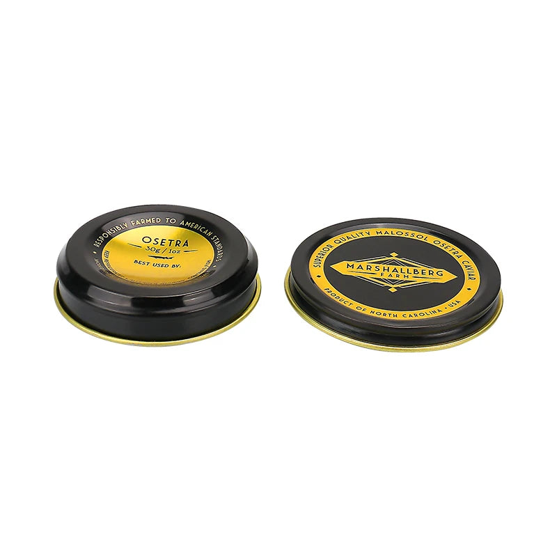 Premium 1g 2g 3g 5g 10g Empty Tinplate Round Tin Box Food Grade Saffron Threads Caviar Packaging