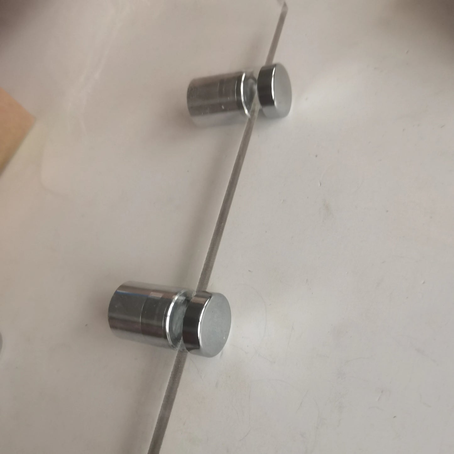 Factory Direct Easy-to-Install Aluminium Side Clamp Standoffs 16x19mm Chrome Plated No Drill Holes Required Acrylic Fasteners