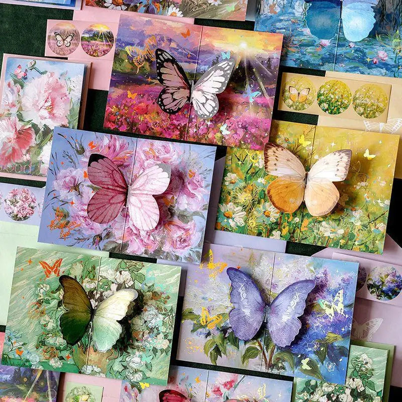 Greeting Card Advanced Sense Towards the Rain Dream butterfly Three-dimensional Birthday Greetings to Lovers Diy Birthday Gif