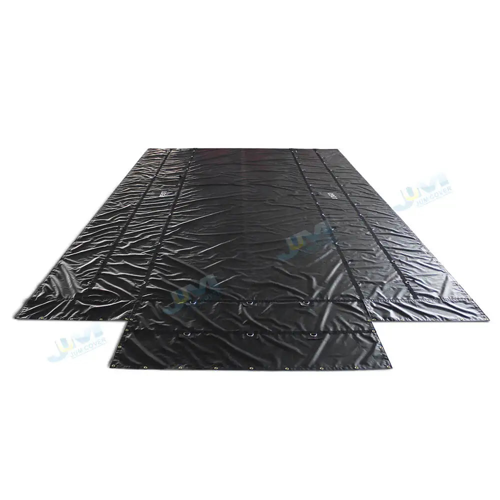 Lightweight 14oz PVC Coated Flatbed Trailer Lumber Tarp 16' X 20' (4' Drop) Plain Style Waterproof UV Resistant