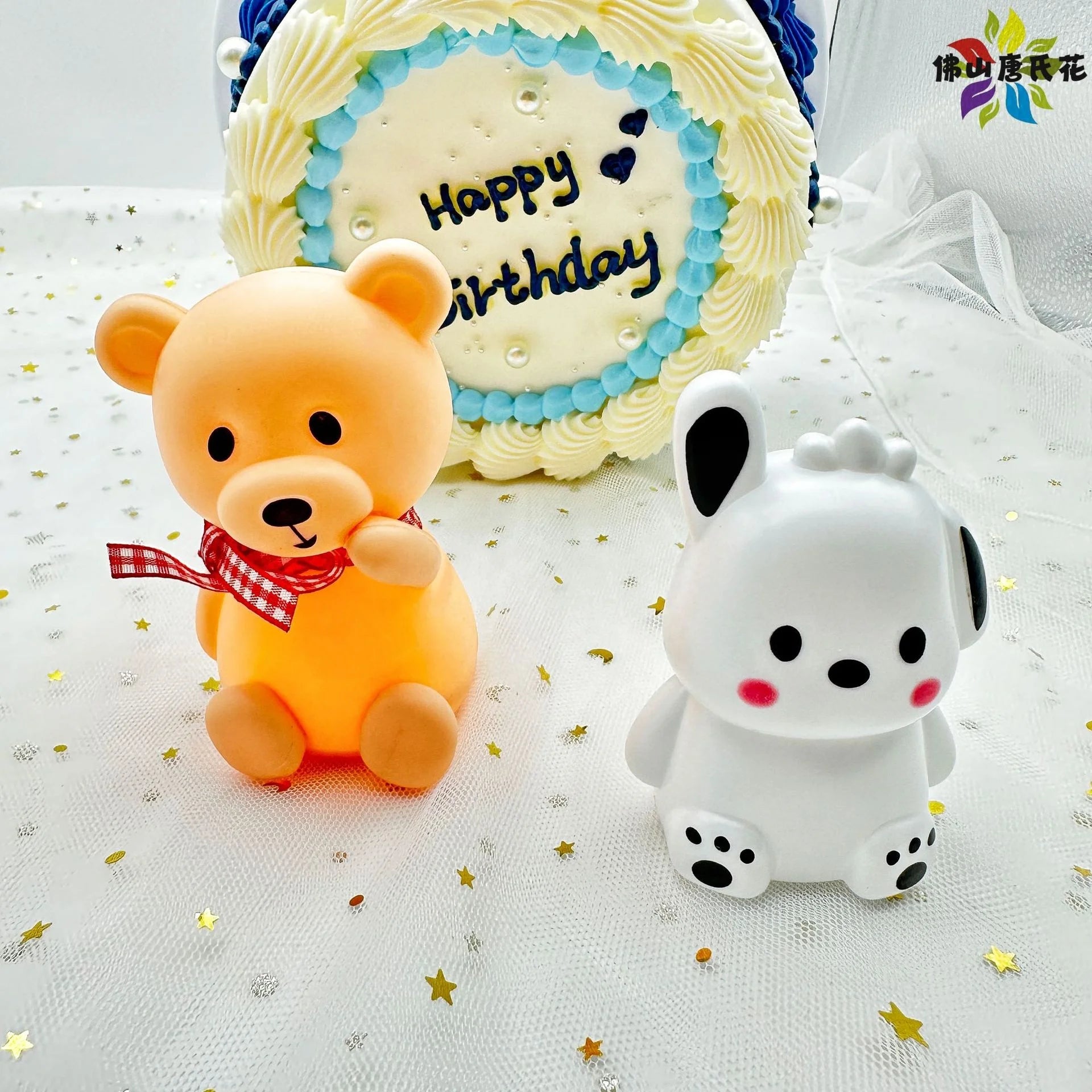 White Bear Baking Accessories Plastic Bear Light Night Light Valentine's Day Cake Decoration LED Bear Decoration Table