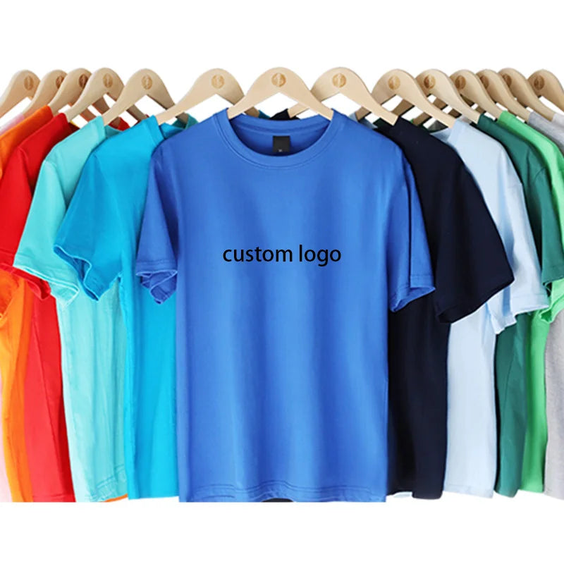 Wholesale Cheap 180gsm 100% Cotton Casual Plain Blank Men's T-shirt Custom Logo Printed  Men Cotton T Shirts