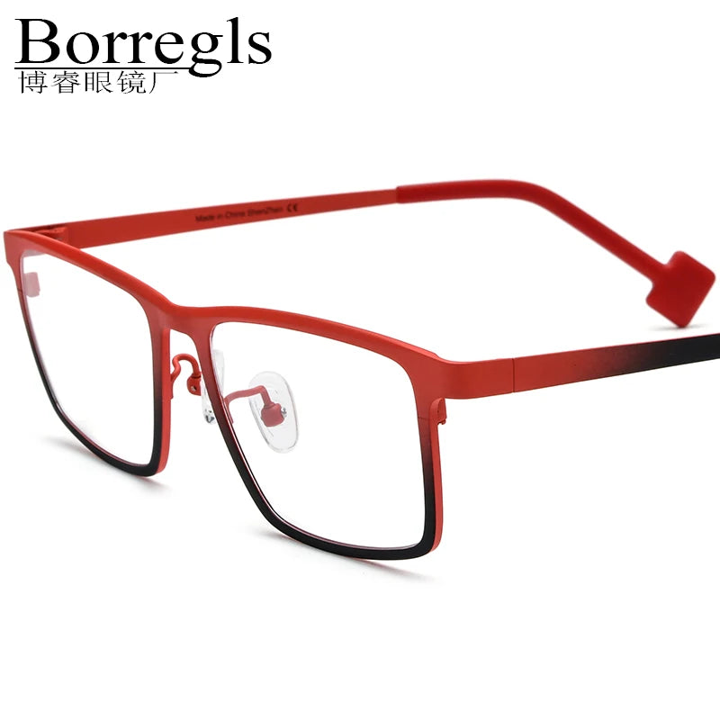 Borregls Colorful Titanium Glasses Frame Men 2025 New Brand Designer Square Eyeglasses Women High Quality Optical Eyewear 185