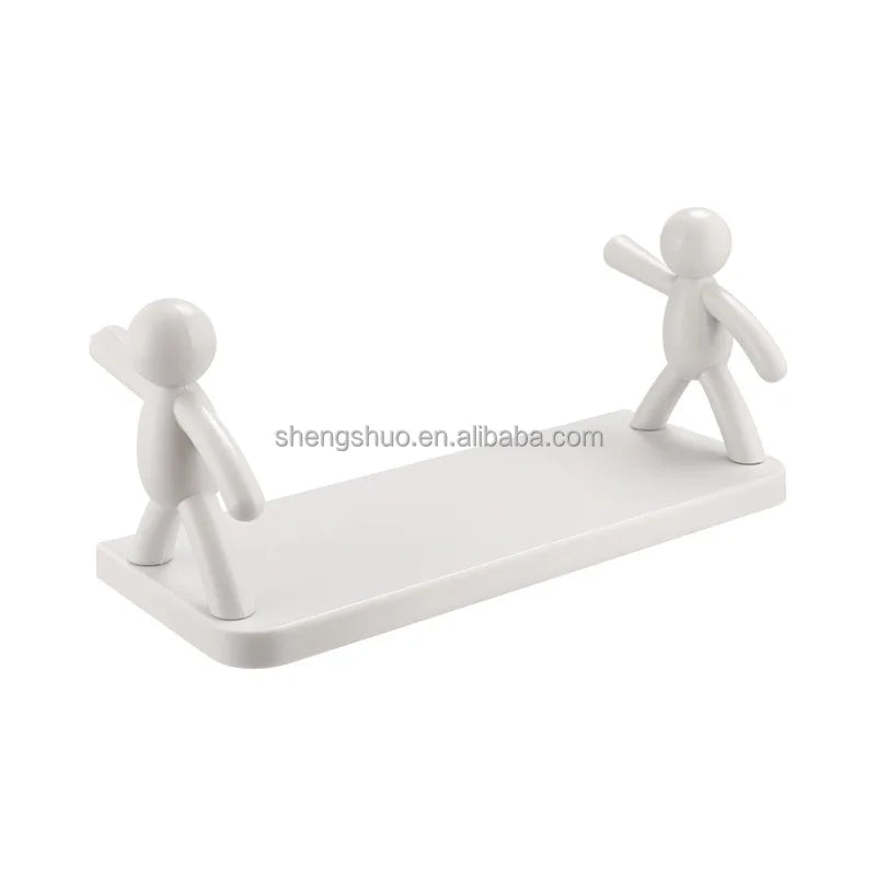 Shower Storage Rack for Soap Shampoo Organizer Cute White Doll Shelves No Drilling Cosmetics Holder Home Decor Bathroom Shelf