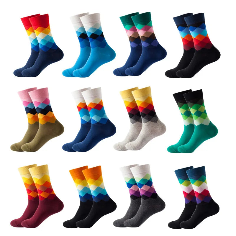 Custom Socks logo Fashion Man Dress Happy Unisex Organic Cotton Novelty Unisex Funny Socks for Men