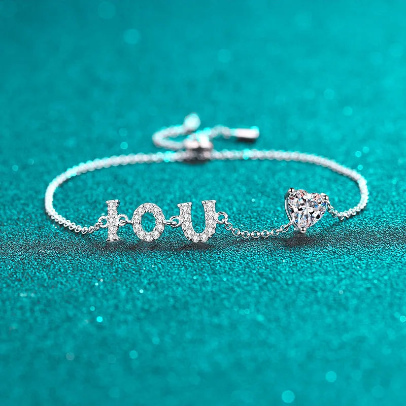 Aimgal Fine Jewelry Trendy Women's Princess Cut Moissanite GRA Certified Bracelet 1ct D-VVS1 3EX Chain Pt950 Plated S925 Silv