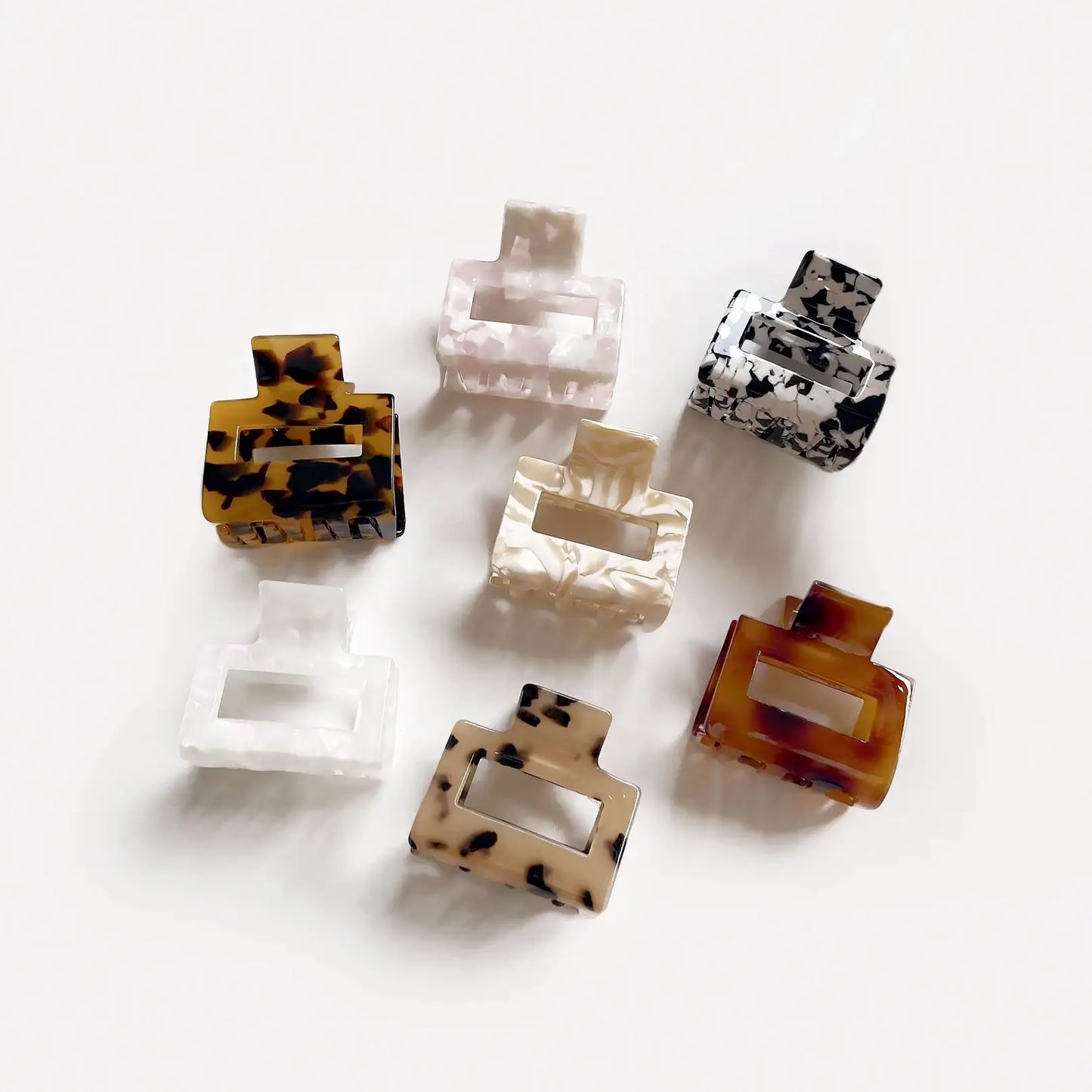 Small Acetate Tortoise Shell Glossy Haarklammer Hair Clip Claws 5CM Square Transparent Shark Hair Clip Medium Claw Clip for G