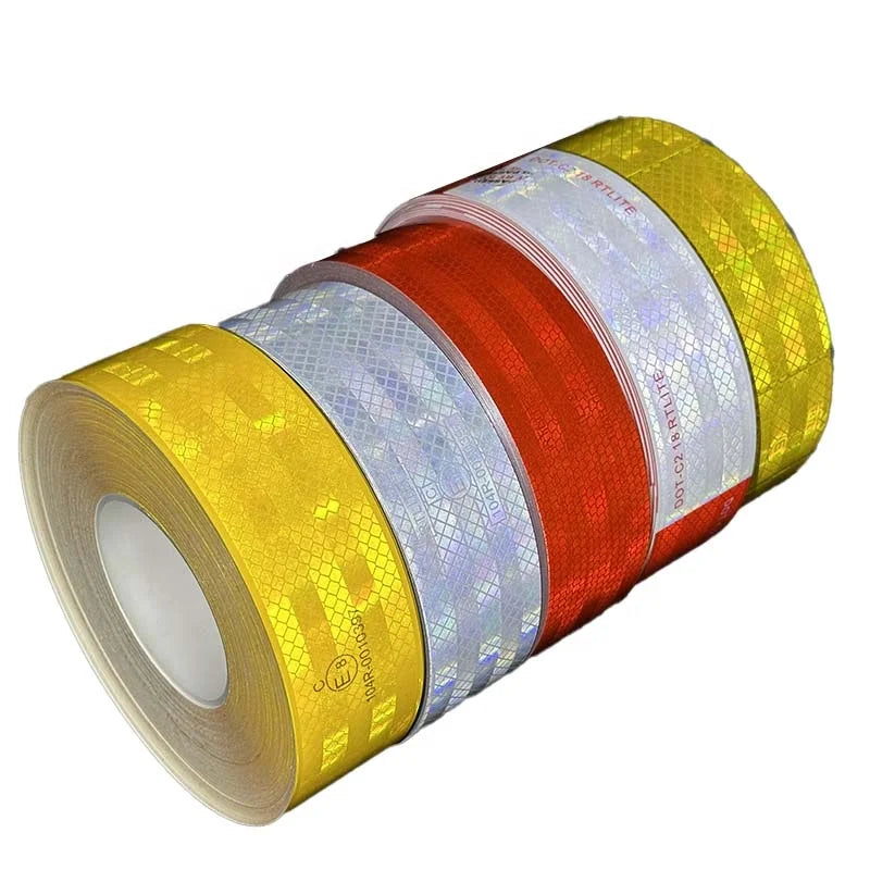 Self Adhesive Micro Prismatic Vinyl Tape White E1 ECE Vehicle Truck Reflective Car Stickers