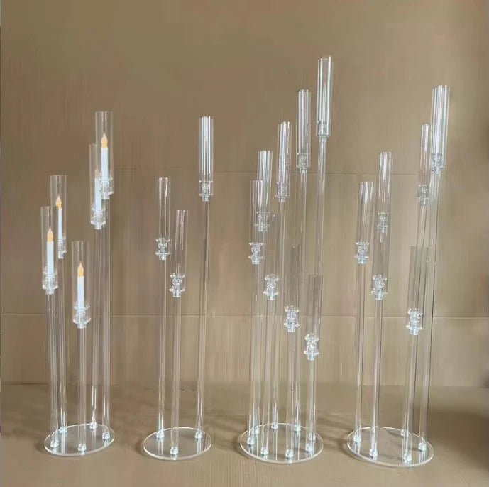 ZT230006 5 Heads Wedding Candelabra Centerpieces Decoration Acrylic Candelabra Centerpiece for Wedding Table Candle