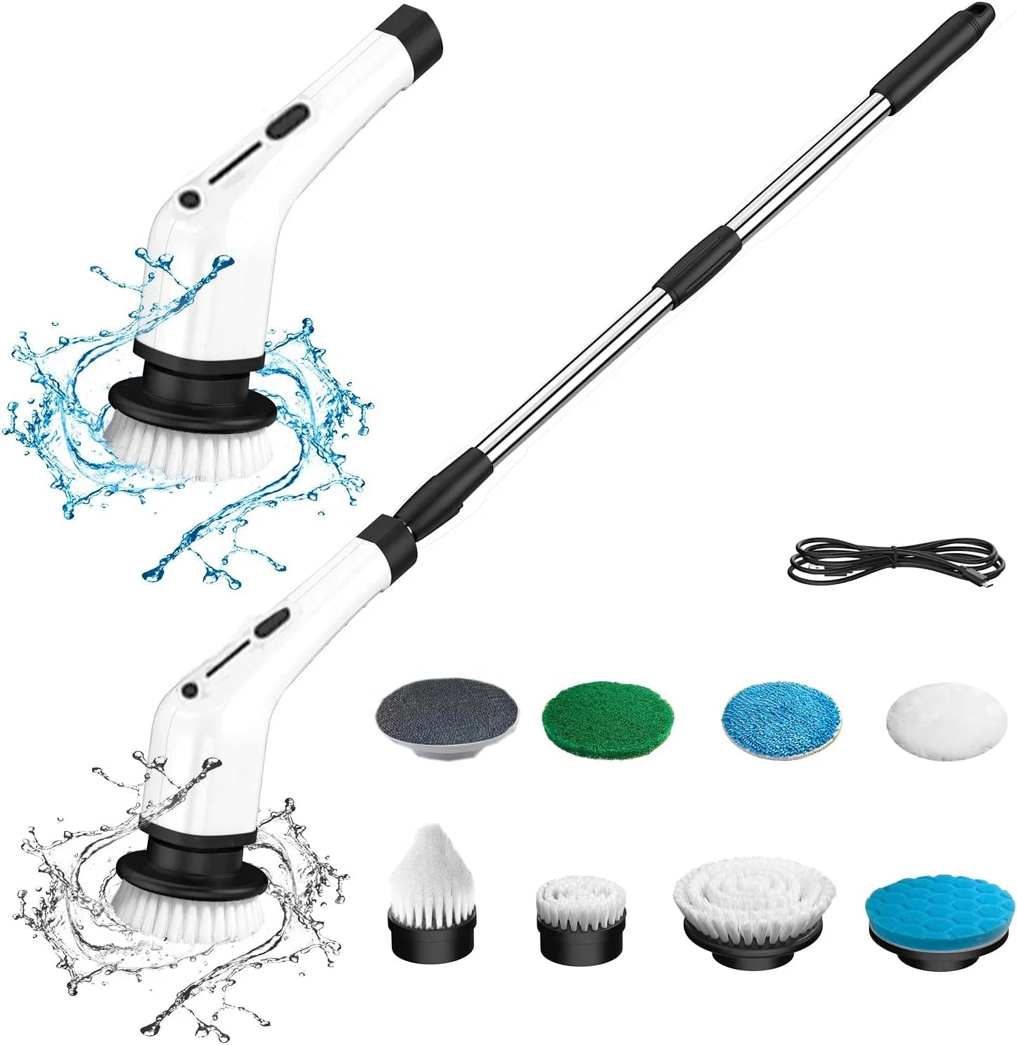 3/6/8/9 in 1 Cordless Home Cleaning Magic Brush Electric Spin Power Brush Floor Scrubber for Toilet Window Bathroom Clean