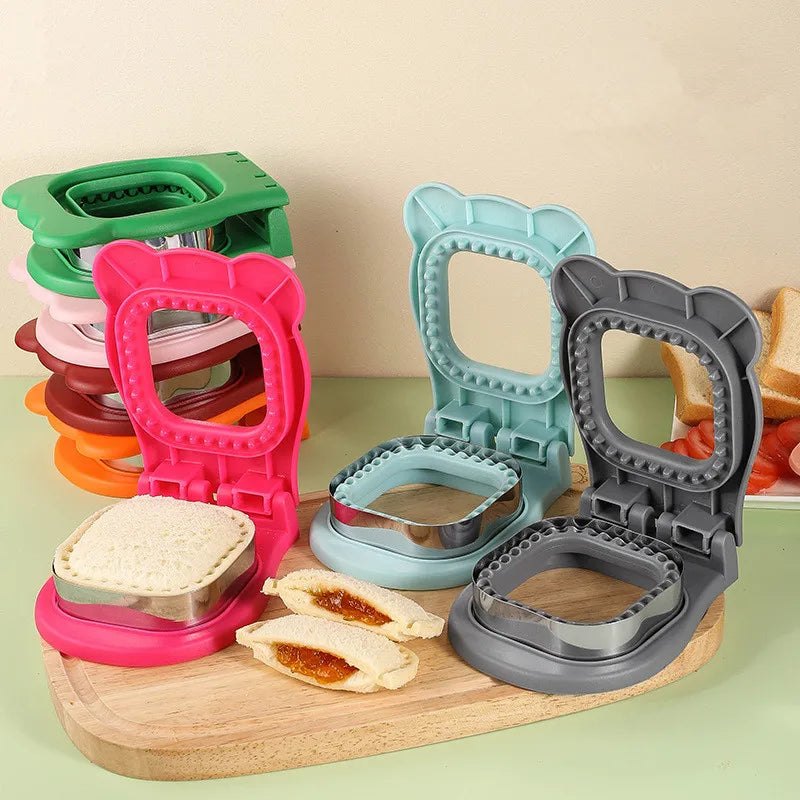 New Plastic Square Bread Toaster Sandwich Maker & Cutter Sealer for Kids Cookie Pancake DIY Press Eco-Friendly 15.5x12.5x4.3c