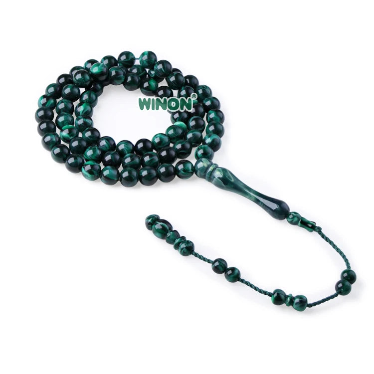 Winon Muslim Prayer Beads Resin Bakelite Rosary 8mm 66 Beads Islamic Religious Worship Ramadan Tasbih Tasbeeh Unisex Annivers
