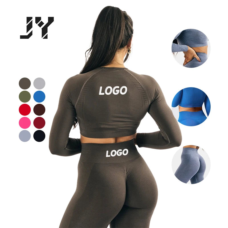Joyyoung Customized New High-Quality Women's Suit Short-Sleeved Tops High-Waisted Tight Shorts Yoga Suit Women's Yoga Sets