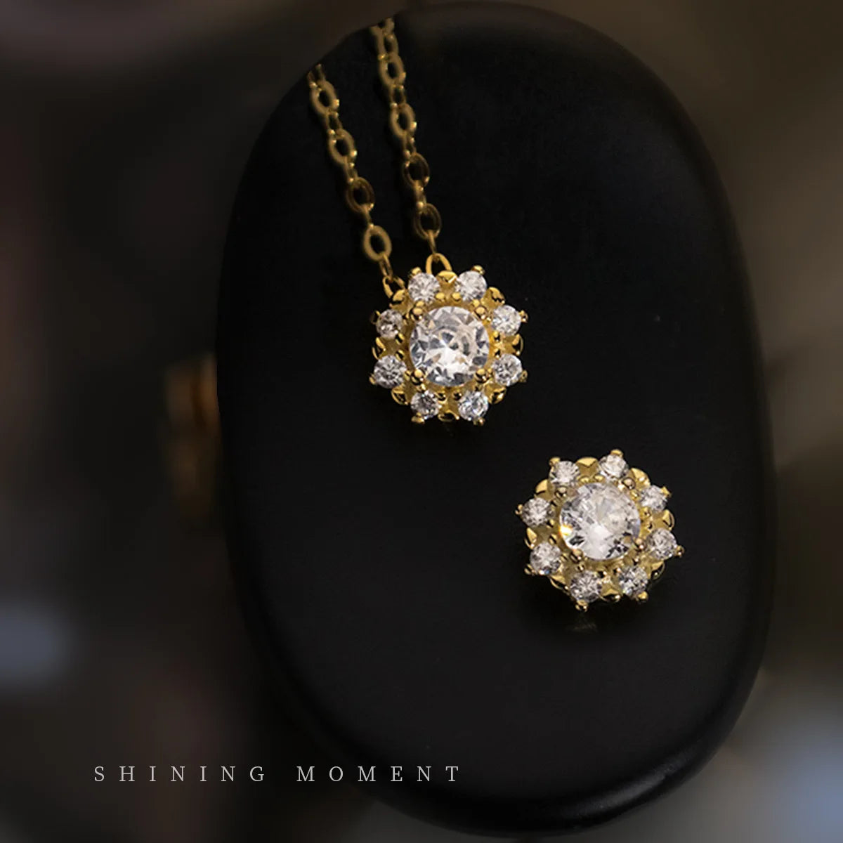 Fashion Necklaces 925 Sterling Silver Diamond Necklace Jewelry Sunflower Christmas Snow Flower Gold Plated Necklaces for Wome