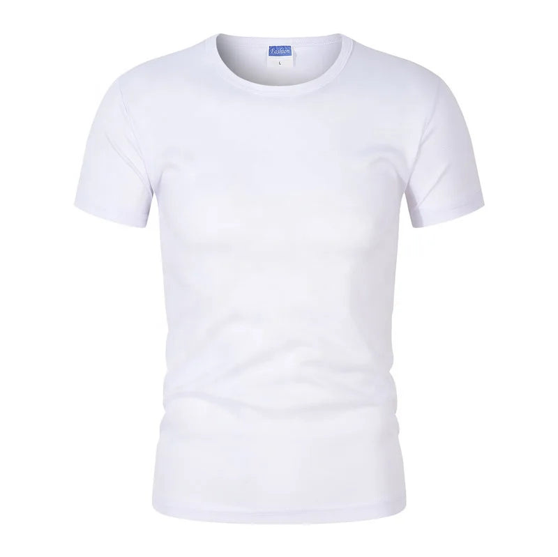 Wholesale Custom Print 100% Polyester White Black Blank Plain Tshirt Short Sleeve Unisex Men'S Women'S T Shirt for Men Women