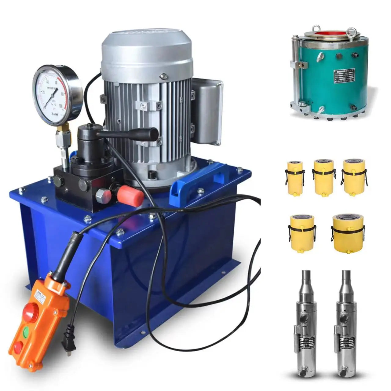 Prestressed Pompa Idraulica 220V 100 Ton Hydraulic Cylinder Pump 1500W Electric Oil Pump Prices 10000 PSI Hydraulic Pump 700 