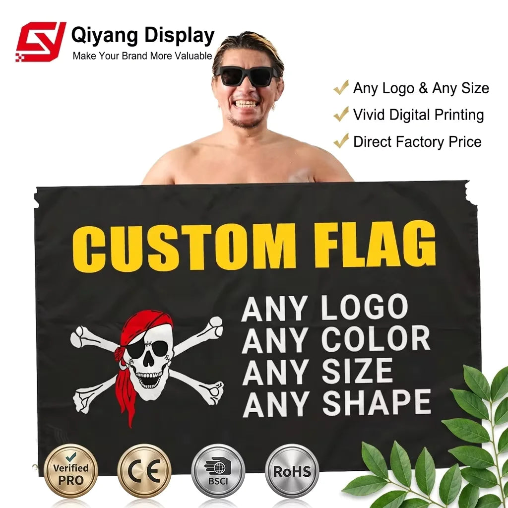 Custom Flags Supplier Professional Large Screen Printed Flag with Logo