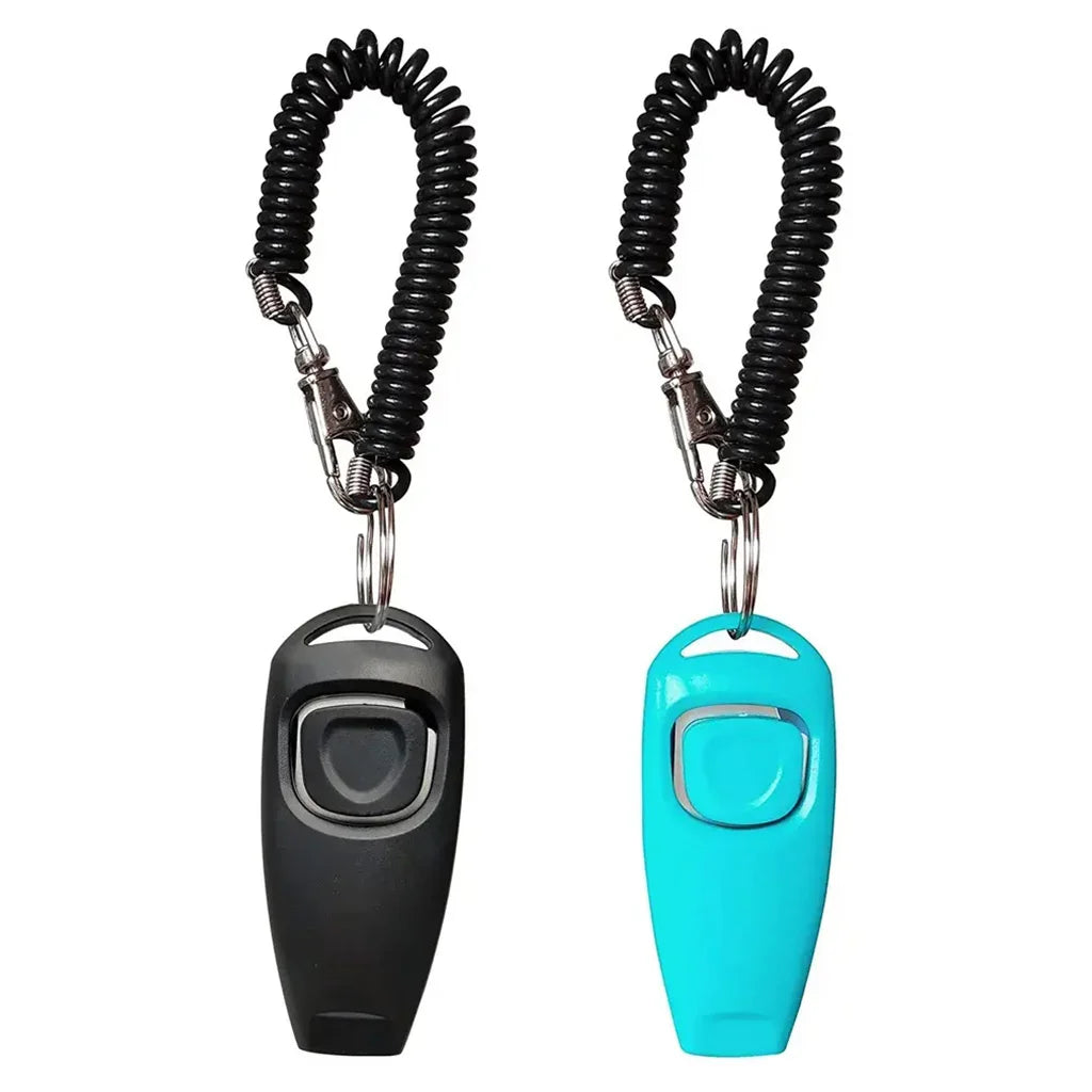 Wholesale Custom Cheap Plastic 2-in-1 Dog Pet Training Tool Sound Clicker Whistle Wrist Strap Lanyard Business Promotional Gi