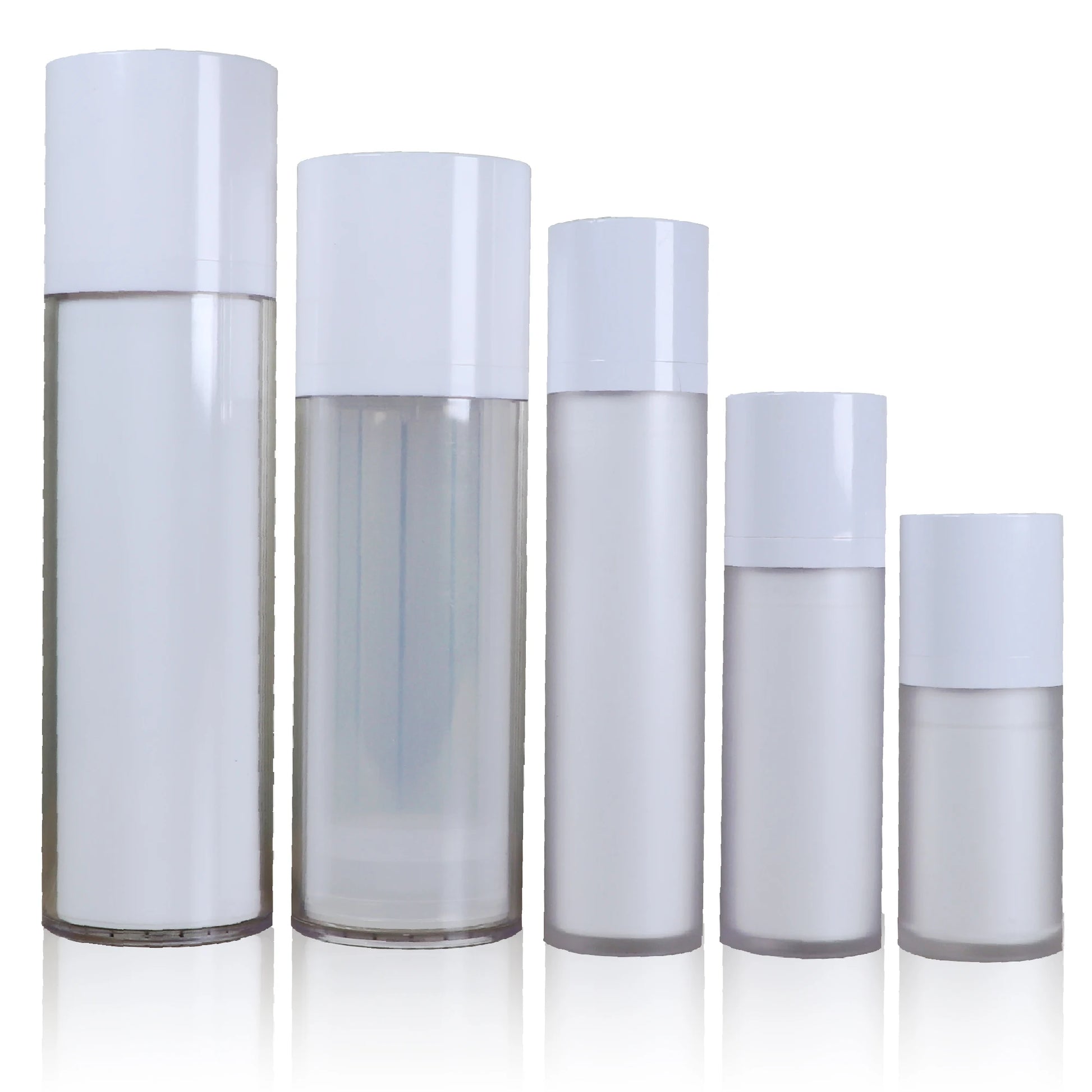 Twist up  Rotate 15ml 30ml 50ml White Airless Pump Bottle Anti Age Custom Airless Pump Bottle Good Quality  Airless Twist Bot