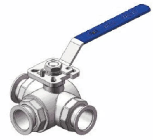 GU Stainless Steel Manual Inner Thread/flange/three Way Ball Valve