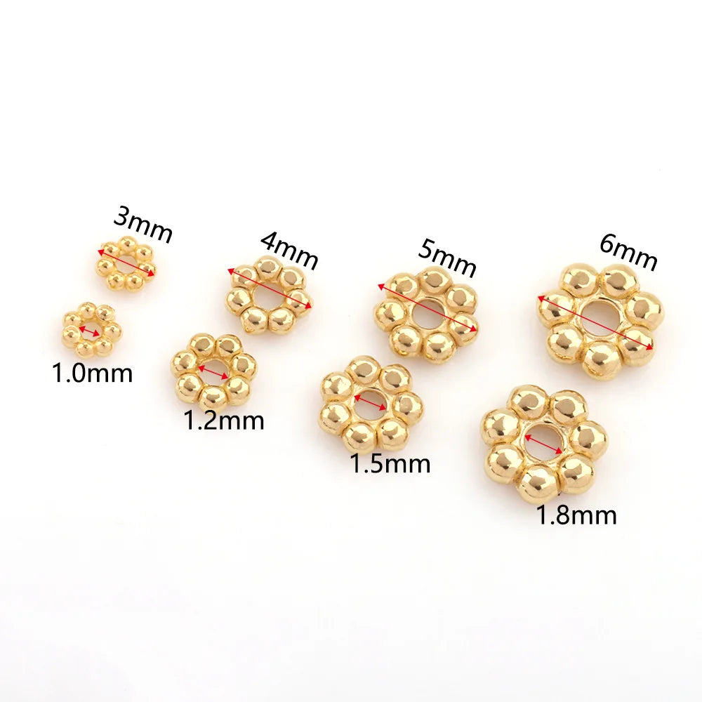 GP Fashion Stainless Steel PVD 18k Gold Plum Blossom Flowers Spacer Bead for DIY Ancient-Style Bead Accessories