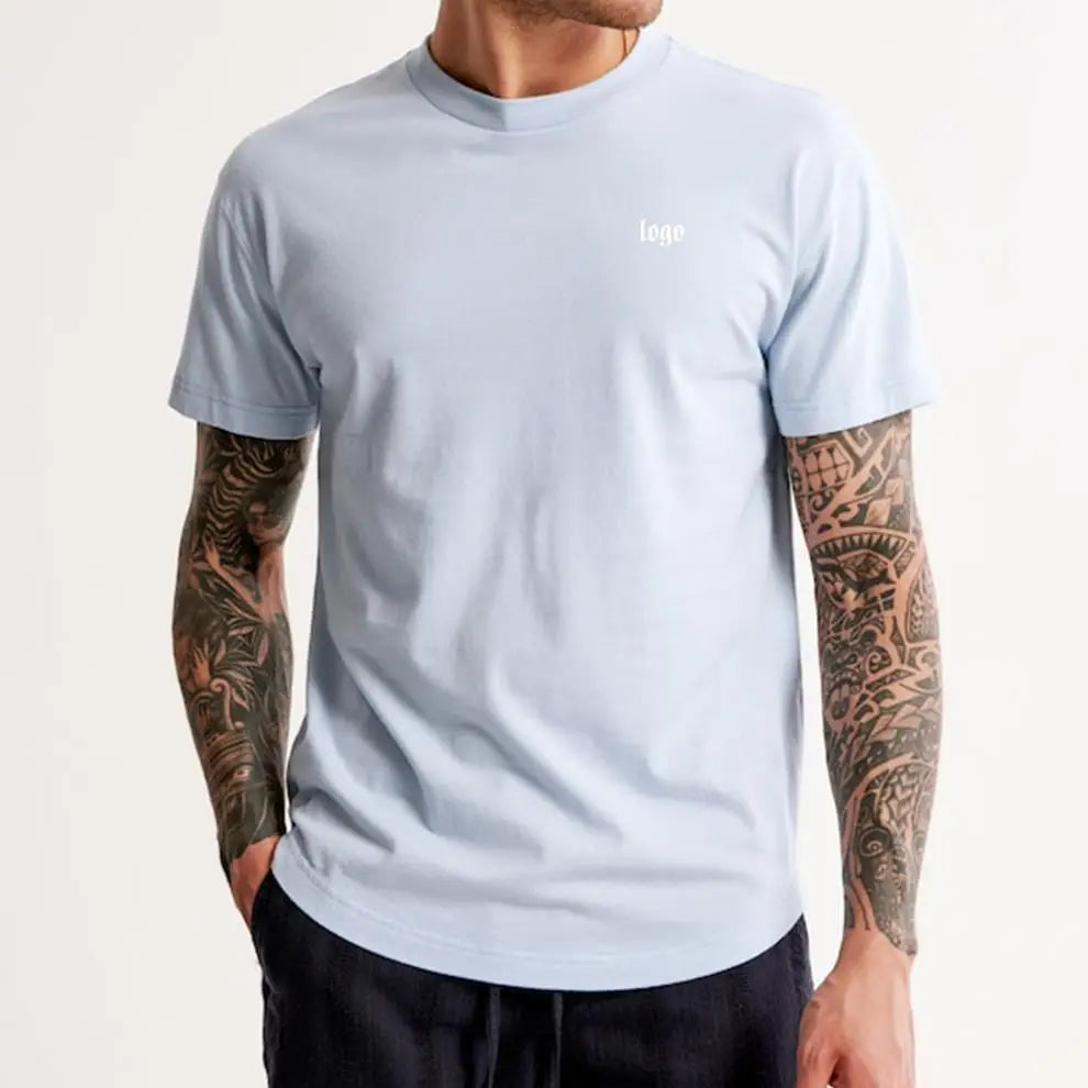 180g 7900 Summer Men'S Quick Drying Elastic Sports T-Shirt With Round Neck Breathable Fitness and Running Short Sleeves Tshir