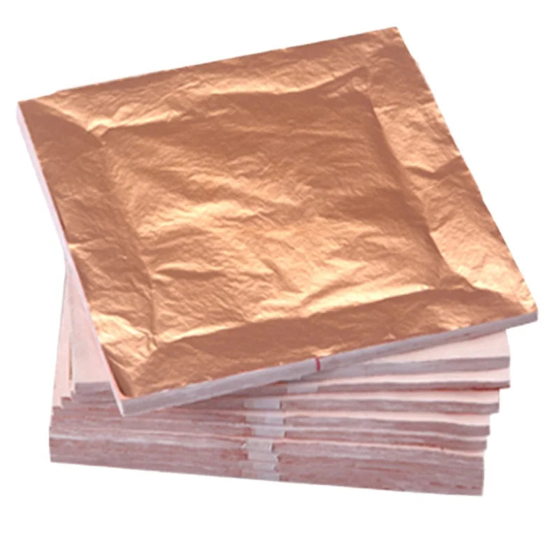 14*14cm Imitation Gold-Plated Copper Leaf Sheet Metal Antique Offset Retro Furniture Vintage Interior Factory Direct Wholesal