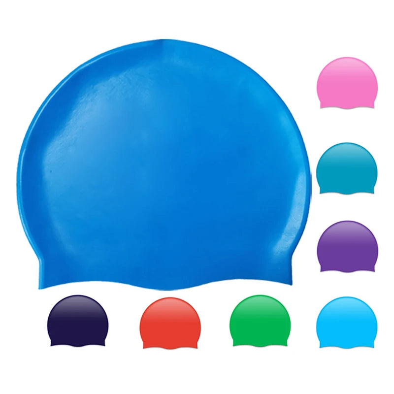 Adult Youth Kids Elastic Adjustable Swim Hat Comfortable Durable Silicone Swimming Caps