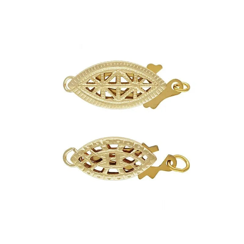 No Tarnish GF 14K Gold Filled Oval Filigree Pearl Clasp for Bracelet Necklace Jewelry Findings Accessories