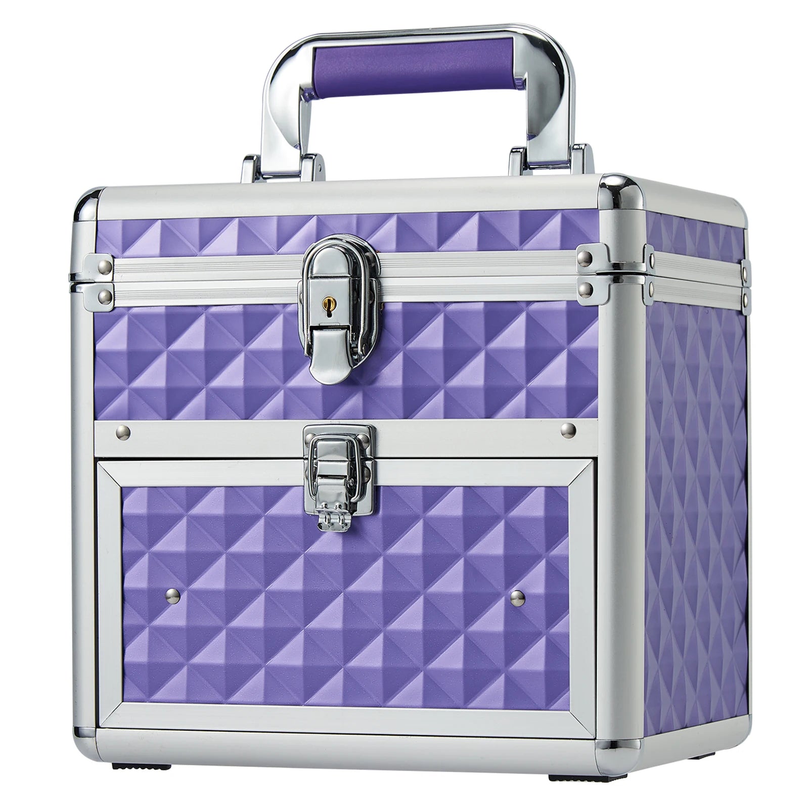 Manicure Nail Styling Organizer Case Large Makeup Case with Mirror Drawer Lockable Makeup Box Professional Cosmetic Train Cas