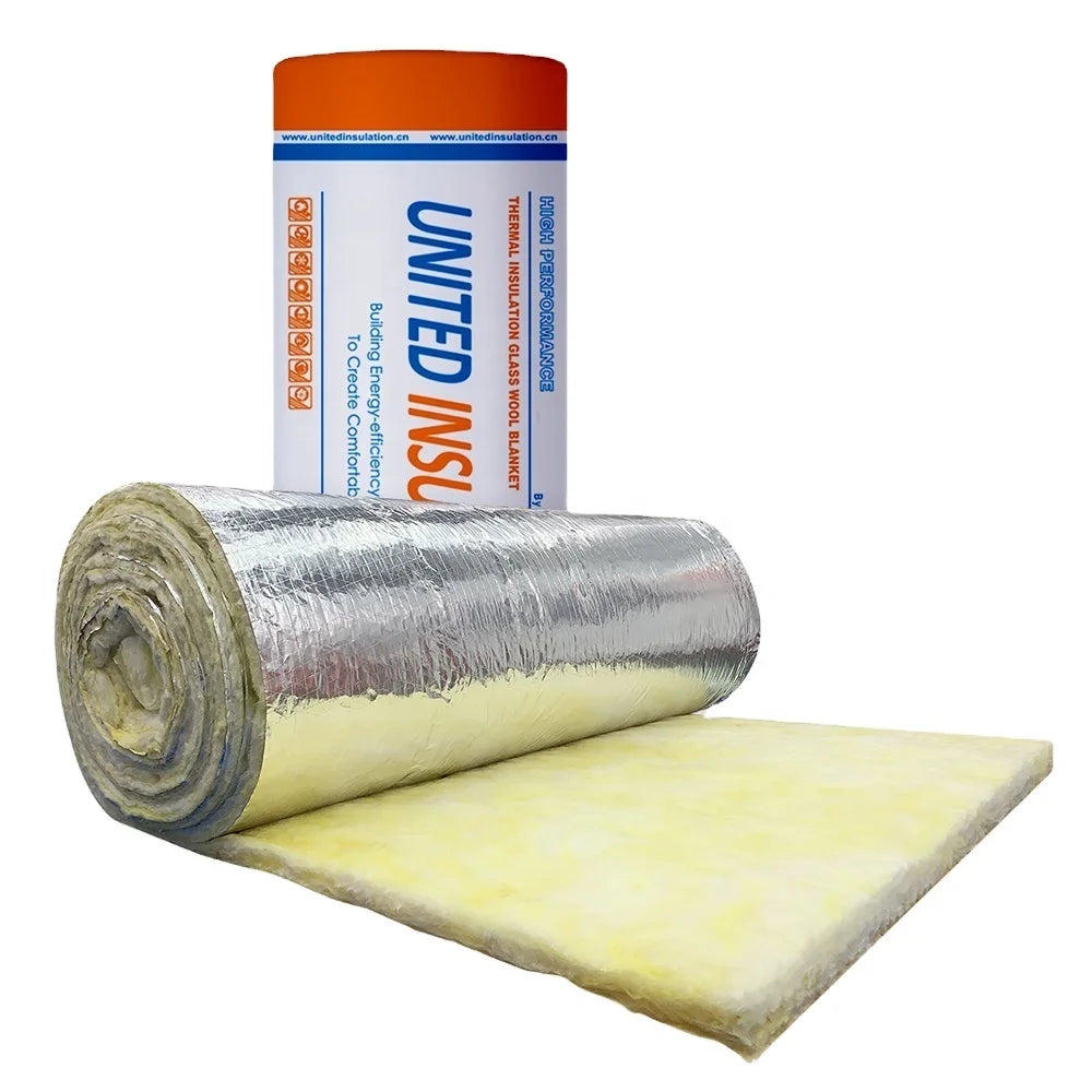 Fireproof R7 R8 R11 R13 Glass Wool with Aluminium Foil  Roofing Insulation Glass Wool Insulation Fibra De Vidrio Rollo